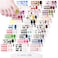 30 Sheets Gradient Color Toe Nail Polish Strips Stickers Adhesive Full Nail Wraps Nails Art Decal Stickers Manicure with Nail File for Women Girls