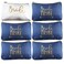 Heather &amp; Willow 6 Piece Set   Navy Blue Bride Tribe Canvas Cosmetic Makeup Clutch Gifts Bag for Bridesmaid Proposal Box &amp; Bridesmaids Bachelorette Party Favors