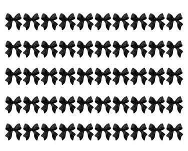Acrylic Flatback Nail Bows Rhinestones Charms Gems for Women Girls Nail Art Design Nail Accessories DIY Decoration, 50PCS (Black)