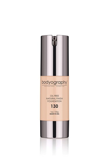 BODYOGRAPHY - NATURAL FINISH Foundation (Light #130): Oil-Free Anti-Aging Salon Natural Finish w/ Vitamin E, C, Antioxidants   Vegan, Gluten-Free, Paraben-Free
