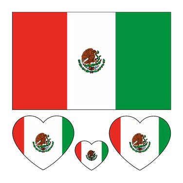 Mexican Flag Tattoos,10 Sheets, 40Pcs, Independence Day Sports Body Face Waterproof Sweat Tattoos Stickers For Men Kids Women(Mexico)