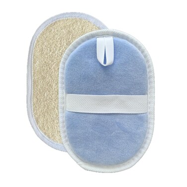 Natural Loofah Exfoliating Body Scrubber,Luffa Body Sponge for Shower,Organic Natural Turkish Loofah,Bath Shower Lufa Sponge for Women and Men,2 pcs Blue