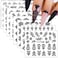 Black Flower Nail Art Stickers 3D Self Adhesive Nail Decals Retro Flower Vine Leaves Pattern Nail Stickers for Women Nails Manicure Decoration 12 Style