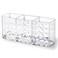 Makeup Brush Holder for Vanity,Acrylic Clear Small Compact Nail Hair Lip Liner Brush Pen Organizer with 3 Slots