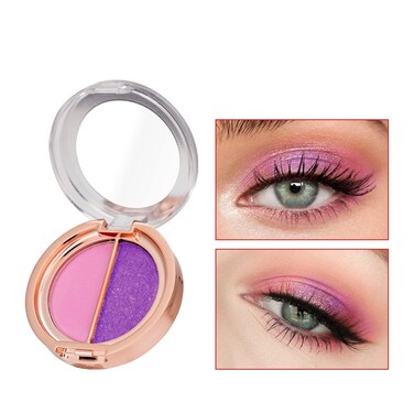 Double Color Eyeshadow Palette: High Pigment, Matte &amp; Shimmer, Waterproof, (06#Dream Talk Purple)