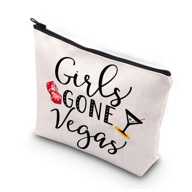 WCGXKO Girls Gone Vegas Las Vegas Girls Trip Vegas Vacation Birthday Zipper Makeup Bags Travel Toiletry Bag Accessories (Girls GONE Vegas)