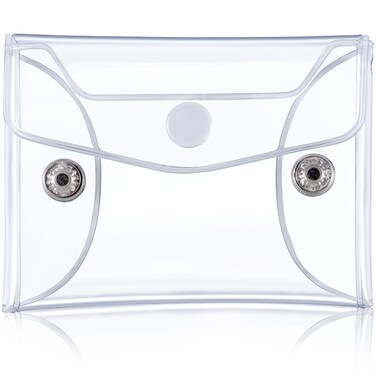 Transparent Makeup Bag, Small Waterproof PVC Cosmetic Pouch Case, Multifunctional Clear Travel Organizer with Snap Closure for Lipstick Facial Cleanser Shampoo Stationery Storage