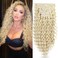 MEEPO Blonde Curly Clip In Hair Extension For Black Women Natural Thick Deep Wave Hair Extension Clips Synthetic Long 24 inch hair extensions clip in Hairpiece (613(Pack of 7))