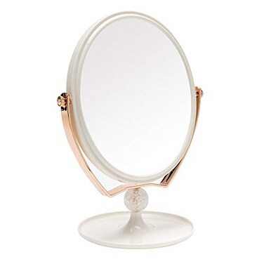 YEAKE Magnifying Makeup Vanity Mirror,ABS Plastic Double Sided 3X Magnification 360&deg;Swivel Beauty Make Up Mirror Cosmetic Table Desk Mirror 8" Oval