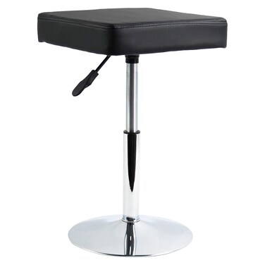 FURWOO Black Square Salon Stool - Height Adjustable Step Stool for Vanity,Manicure,Shop,Barber Home Office,Small