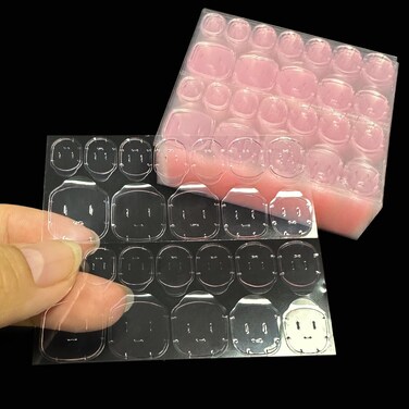 50 Sheet Nail Adhesives Stickers for False Nail Tips,Jelly Nail Glue Double Sided Nail Adhesive for Press on Nails Sticky Tabs Waterproof False Nail Glue Quick Tips Nail Tabs