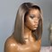 Ash Blonde Bob Wig Human Hair 180 Density 13x4 Hd Lace Front Wigs Human Hair Bob Wigs for Black Women Ombre Ash Blonde Straight Wigs Human Hair with Dark Roots Invisible Knots Pre Plucked 10 inch