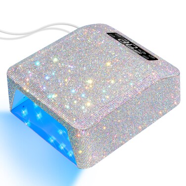 UV LED Nail Lamp 96W Plug-in Nail Dryer Sparkly Gel Polish Light 4 Timer Setting Professional Quick Dry Curing Lamp with Display Auto Sensor for Salon &amp; Home