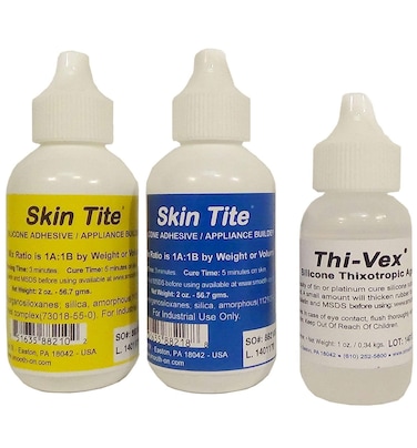 Smooth-On Skin Tite 4 Oz and Thivex 1 Oz Kit - Platinum Silicone Adhesive and Prosthetic Appliance Builder - Special Effects