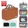 Hanging Travel Toiletry Bag for Women and Men (100% Leak Proof &amp; Doubles as a Cosmetic/Makeup Bag)   Large (34&rdquo;x11&rdquo;)   Clear Pockets   Detachable Compartment   Cruelty-Free Leather   (Brown)