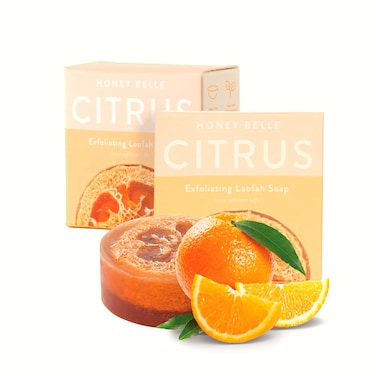 Citrus Exfoliating Loofah Soap 2-Pack - Exfoliating Bar Soap with Loofah Inside - Cleansing, Moisturizing, Nourishing, Scrubby Soap - Plant-Based, Eco-Friendly, Vegan, Cruelty-Free