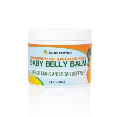 Natural Belly Balm for Pregnancy with Magnesium Oil, Aloe Vera, Jojoba Coconut and Lavender Oil &amp; Beeswax   4 fl oz