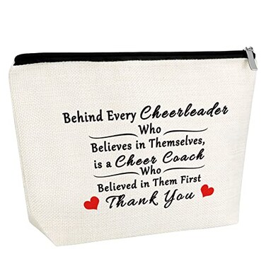 Cheer Coach Gift Cheerleading Coach Makeup Bag for Women Appreciation Gift for Cheerleading Coach Cheer Coach Cosmetic Bag Cheer Mom Gift Thank You Cheer Coach Gift From Cheerleader Cosmetic Pouch