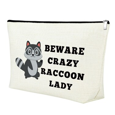 Mxrymvu Raccoon Gifts: Makeup Bag &amp; Travel Cosmetic Bag for Women &amp; Girls - Funny Raccoon Themed Gifts for Animal Lovers