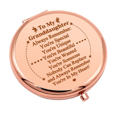 Granddaughter Gifts from Grandma Grandpa Granddaughter Birthday Gifts Encouragement Compact Makeup Mirror Folding Pocket Mirror Grandchild Presents from Grandparents Christmas Birthday