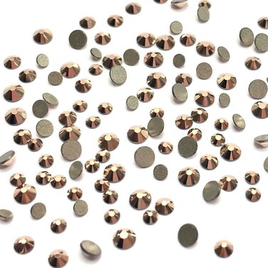 Crystal Rose Gold (001 ROGL) 2058 Austrian Crystal Austria Nail Art Tiny Small Mixed Sizes ss5 ss7 ss9 Flatbacks No Hotfix Rhinestones bling diy round gems resin jewellery deco
