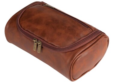 Personalized Small Toiletry Bag for Men,Premium Quality Durable and Stylish Travel Organizer for Travel, Grooming and Personal Care,Waterproof Leather Dopp Kit Gift for Father's Day