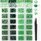 15000PCs 2-6MM Green Series Resin Flat Back Rhinestones, Round Non Hotfix Jelly &amp; Silver Bottom Resin Rhinestones Nail Gems Stones with Tweezer &amp; Picker Pen for Nail Art Tumblers &amp; DIY Crafts