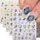 5D Gem Nail Art Sticker Decals Self Adhesive Crystal Rhinestone Embossed Nail Stickers Gem Design 5 Sheet