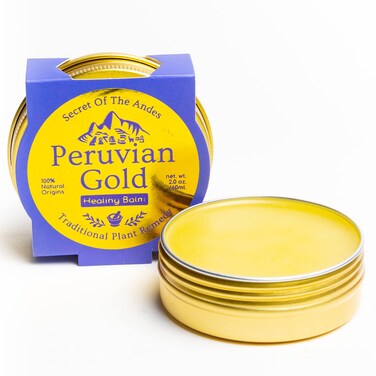 Peruvian Gold   All Purpose Healing Balm   Scars, Eczema, Facial Moisturizer Cream, Dry Skin, Hair, Sun Burns   All Organic Fair Trade Ingredients (2 Fl Oz) 2 Ounces Sustainably sourced ingredients