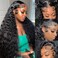 13x4 Deep Wave HD Lace Front Wigs Human Hair 28 Inch 180% Density Transparent Curly Glueless Wigs Human Hair Wet and Wavy Frontal Wig Human Hair Pre Plucked Natural Black Color