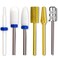AZ GOGO 3/32" Ceramic Nail Drill Bits, Tapered Barrel Carbide Nail Drill Bits, 150pcs Sanding Bands for Nail Drill