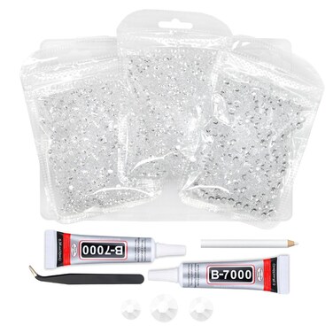 Transparent Resin Rhinestones w B7000 Jewelry Glue for Bedazzling Crafting 3mm 4mm 5mm Clear Flatback Jelly Stones Bulk SS10 SS16 SS20 Diamonds Gem for Nails Face Makeup Tumblers Bottles Crafts