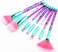Glitter Girls Makeup Brush Set, Unicorn Foundation Fan Powder Blush Lip Highlight Eye shadow Eyebrow Makeup Brushes Set with Liquid Flows for Women Teen Kids Gift Present
