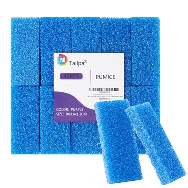 40 Pcs Pumice Stone for Feet Foot Scrubber Sponge for Feet Care and Callus Remover Mini Disposable Pumice Pads for Dead Skin Remover (Blue)
