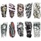 Ooopsiun 10 Sheets Large Temporary Tattoos For Men Adults, Punk Mechanical Waterproof Arm Fake Tattoos For Men