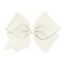 Wee Ones Girls' Classic Grosgrain Hair Bow with Plain Wrap Center on a WeeStay Hair Clip, Handmade, Mini King Sized Bow, Antique White
