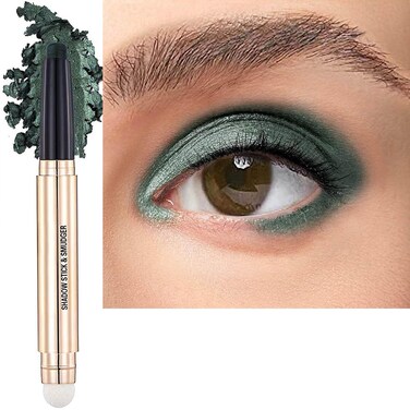 Green Eyeshadow Stick Eye Makeup Cream Smooth Shimmer Eyeshadow Pencil Primer Glitter Dark Light Matte Single base Crayon Primer Palette Eyeliner Hypoallergenic Waterproof Long Lasting