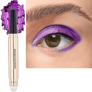 Purple Eyeshadow Stick Eye Makeup Cream Smooth Shimmer Eyeshadow Pencil Primer Glitter Dark Light Matte Single base Crayon Primer Palette Eyeliner Hypoallergenic Waterproof Long Lasting