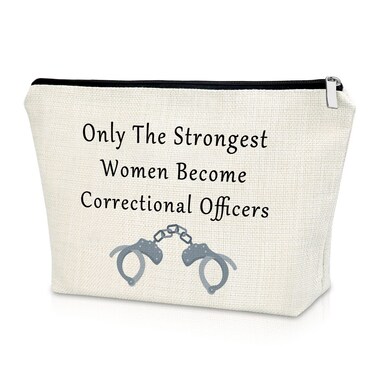 Sazuwu Correctional Officer Gift for Women Makeup Bag Prison Officer Gift Thank You Gift for Police Corrections Cosmetic Bag Anniversary Birthday Gift Mother's Day Gift Christmas Gift Travel Bag