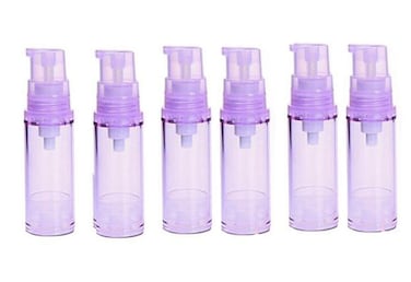 erioctry 5ML Airless Pump Bottle-Empty Refillable Airless Vacuum Pump Cream Lotion Bottle Travel Bottles Toiletries Liquid Container for Cosmetic Make-up Pack of 6 (Purple)