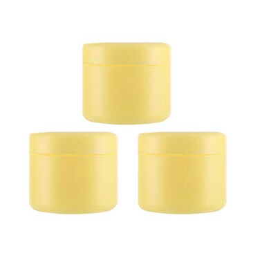 erioctry 5Oz (150g) Refillable Plastic Make-up Cosmetic Jars Empty Face Cream Eye Shadow Lip Balm Lotion Storage Container Pot Bottle Case Holder with Dome Lids (Pack of 3) (Yellow)