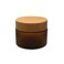 erioctry 150ML 5oz Empty Amber PET Plastic Cosmetic Container Case with Natural Bamboo Cap Cream Lotion Box Ointments Bottle Food Bottle Makeup Pot Jar