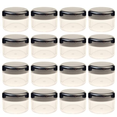 50PCS 15G Empty Plastic Round Shaped Cosmetic Bottles-Make Up Eye Shadow Nails Powder Storage Containers Jar Pot With Black Screw Cap