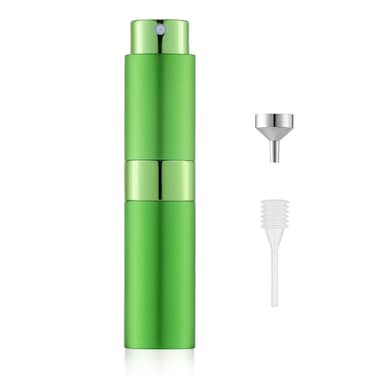 LISAPACK 8ML Atomizer Perfume Spray Bottle for Travel, Empty Refillable Cologne Dispenser, Portable Sprayer (Green)