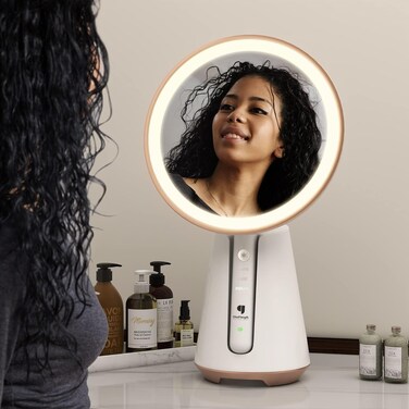 Makeup Mirror with Lights, Magnification Desk Mirror,LED Makeup Mirror with 3 Color Lighting Brightness Adjustable, Creamy White