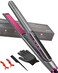 Hair Straightener 2 in 1 Salon Hair Flat Iron Curler Waver with Negative Ion Styling Frizz Control LED Temperature Display Long-Lasting Finish for Straightening Hair Professional Hair Iron