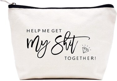 Help Me Get My Sht Together&ndash;Makeup Cosmetic Bag Travel Pouch-Bridesmaid Present From Bride-Bachelorette Party Present for Maid of Honor-Unique Proposal Christmas Gift for Her Besties Friends Women