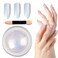 Mermaid White Pearl Chrome Nail Powder,Iridescent Aurora Pearl Neon Dust Nail Chrome Dip Powder Kit for Nails Art Design,High Pigmented,Long Lasting Shimmer Shiny Metallic Mirror Effect