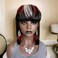 FCHW Short Straight Bob Wig Pixie Cut Wig With Bangs Non Lace front Cheap Wig Black Layered Pixie Cut Bob Wig