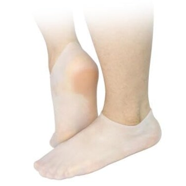Ankle High Silicone Moisturizing Socks, Heel Protector, Foot Spa Socks, Pedicure Socks (White, L (9 to 12) Men)
